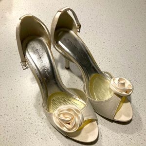 Gorgeous ivory satin high heels